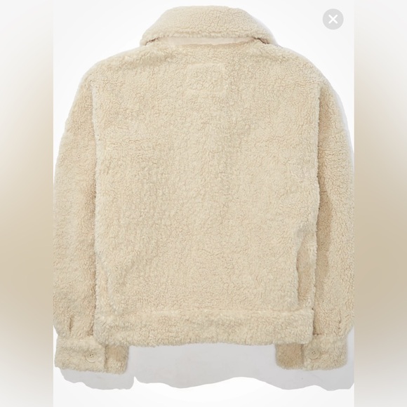 NWT - American Eagle - AE Sherpa Trucker Jacket - Cream - Large - Picture 4 of 6